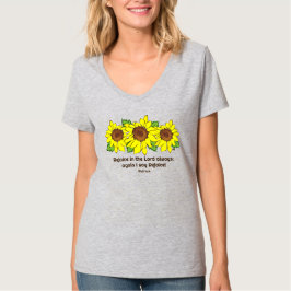 Camiseta Girassóis Amarelos Se Alegram no Senhor Inspirador