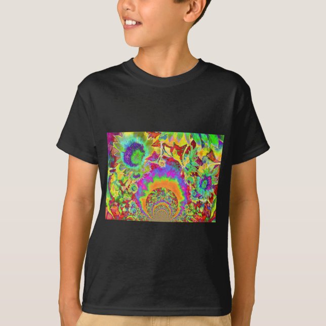 Camiseta Girassóis de abstrato (Frente)
