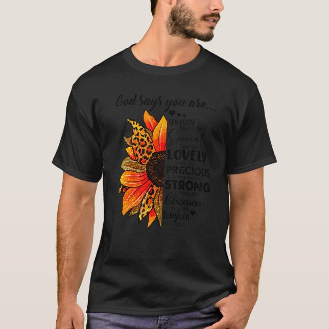 Camiseta Girassóis Deus Diz Que Você Está Com Versos De Bíb (Frente)