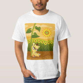 Camiseta Girassóis e urso de Kawaii