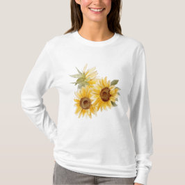 Camiseta Girassóis em Aquarela