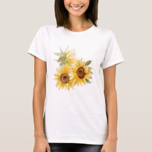 Camiseta Girassóis em Aquarela