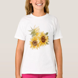 Camiseta Girassóis em Aquarela