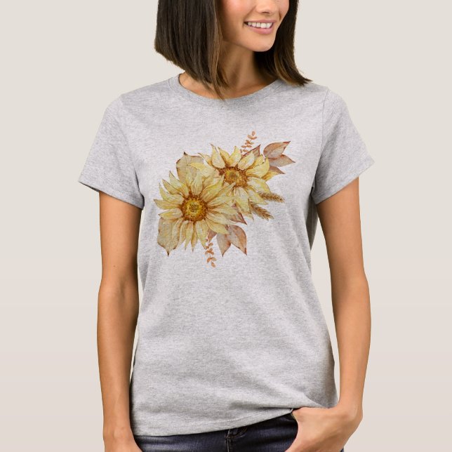 Camiseta Girassóis em Cores de outono (Frente)