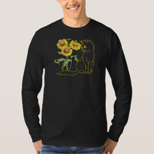 Camiseta Girassóis Florista Hippie Gato Animal  Lindo Sol