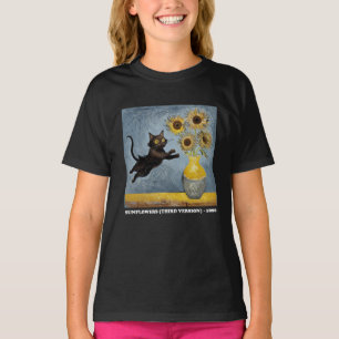 Camiseta Girassóis Gato-Memória Gráfico