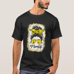 Camiseta Girassóis Mãe Vida Cabelo de freio Óculos de sol M