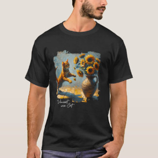 Camiseta Girassóis por Vincent Van Cat Art para Cat Mãe