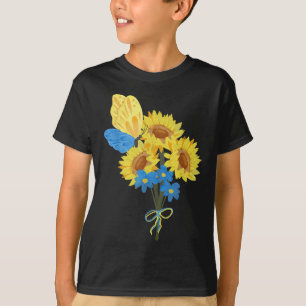 Camiseta Girassóis Ucranianos Azul Amarelo Borbole