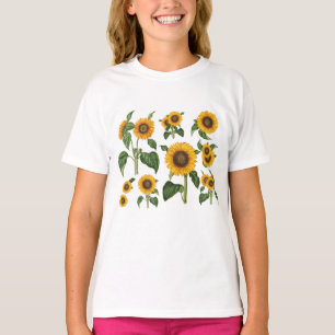 Camiseta Girassóis Verde Botânico