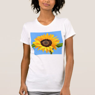 Camiseta Girassol Amarelo contra Sol no Céu Azul - Verão 
