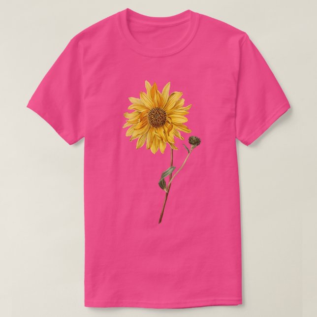 Camiseta Girassol Amarelo e Bud (Frente do Design)