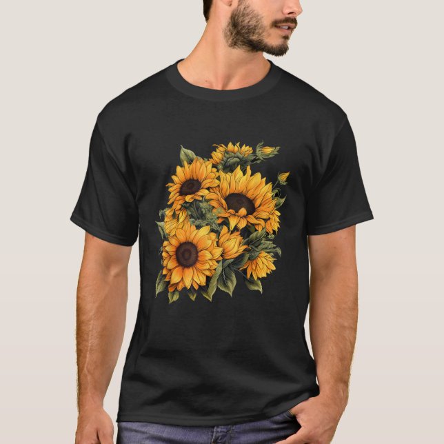 Camiseta Girassol Amarelo Foco Courinho Fêgo Sol Flor Po (Frente)