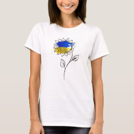 Camiseta Girassol azul e amarelo no estilo ucraniano
