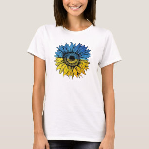 Camiseta Girassol azul e amarelo no estilo ucraniano