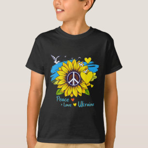 Camiseta Girassol Bandeira Ucrânia Mapa Paz Amor Ucrânia Uc