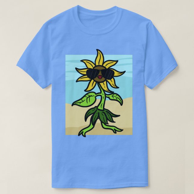 Camiseta Girassol com óculos de sol no Sol (Frente do Design)