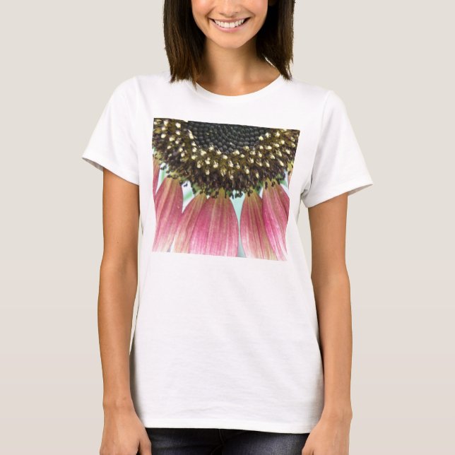 Camiseta Girassol Cor-de-Rosa Escarlate T Shirt (Frente)