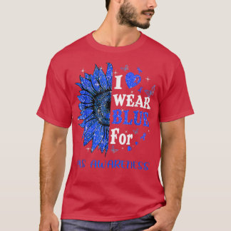 Camiseta Girassol Coração Brilhante Girassol Eu Visto Azul 