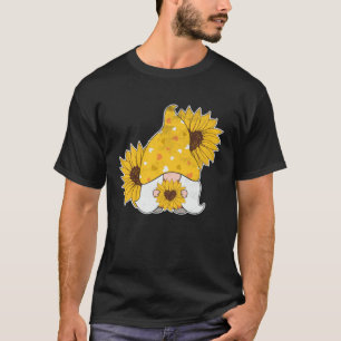 Camiseta Girassol Coração de Gnomo Flor do Jardim Hippie