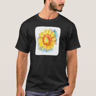 Camiseta Girassol Cores De Água Flor Amarelo Floral Flor