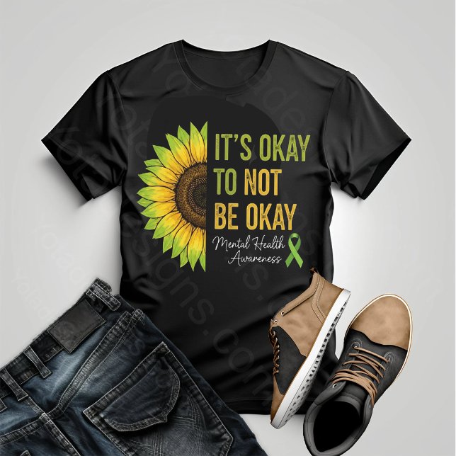 Camiseta Girassol de Conscientização da Saúde Ment (Criador carregado)