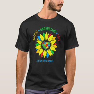 Camiseta Girassol de Conscientização do Autismo Aceite Comp