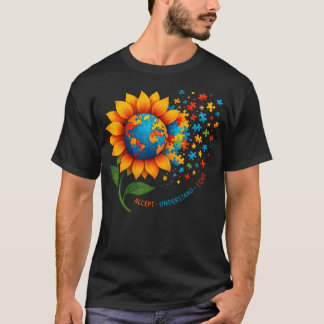 Camiseta Girassol de Conscientização do Autismo Autismo