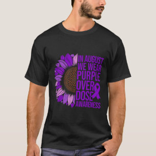 Camiseta Girassol de Conscientização sobre Overdose Em Agos