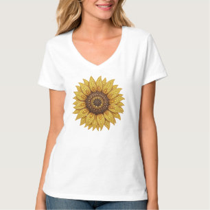 Camiseta Girassol de diamante falso