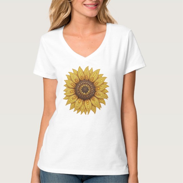 Camiseta Girassol de diamante falso (Frente)