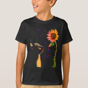 Camiseta Girassol de Gato Conscientização sobre Doenças Car
