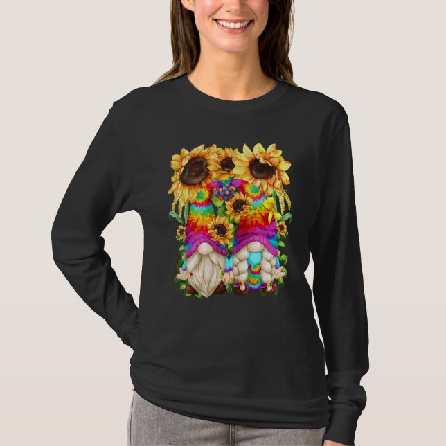 Camiseta Girassol De Hippie Bonito Para Mulheres Em Pulveri (Frente)