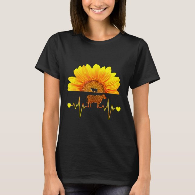 Camiseta Girassol de Vaca Gráfico Para Vaca (Frente)