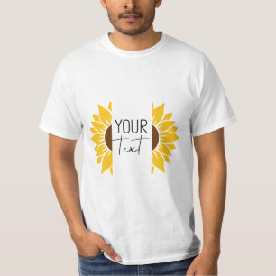 Camiseta Girassol Dividido Trabalho de arte amarelo