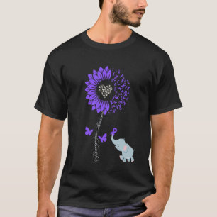 Camiseta Girassol Elefante Borboleta de Conscientização da