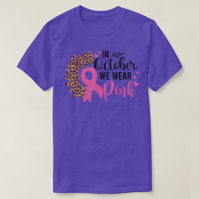 Camiseta Girassol Em Outubro Vestimos Cancer Rosa (Frente do Design)