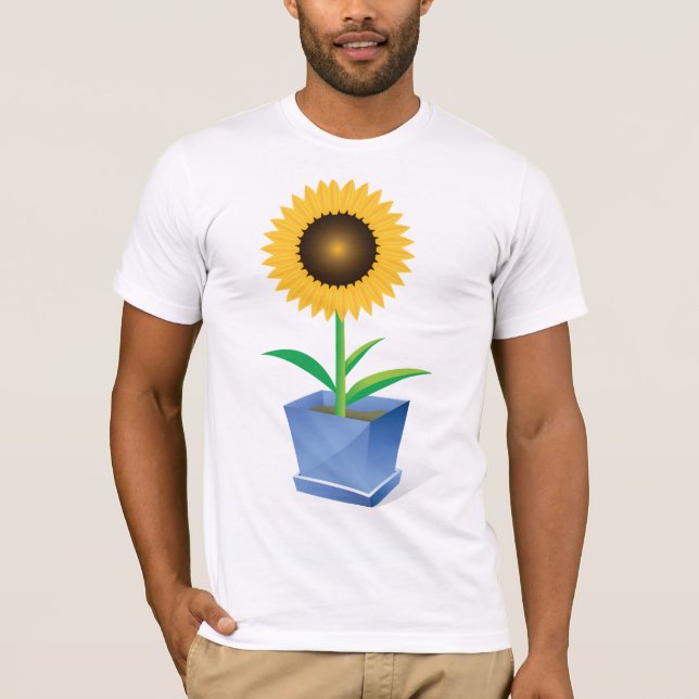 Camiseta Girassol Em Pote Mens T-Shirt (Frente)