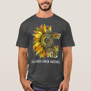 Camiseta Girassol em setembro Veste Cancer Dourado da Infân