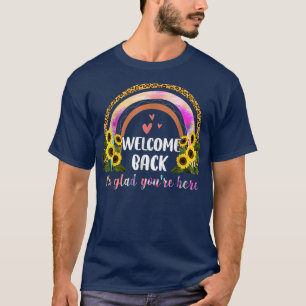 Camiseta Girassol, estou feliz no primeiro dia de volta par