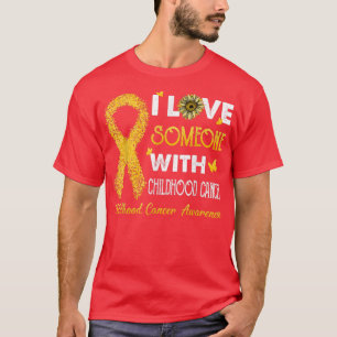 Camiseta Girassol Eu Amo Alguém Com Cancer De Infância Awa