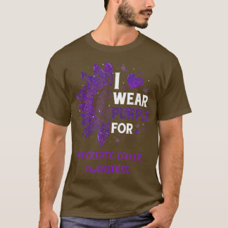 Camiseta Girassol Eu Visto Câncer de pâncreas A de Fita Rox