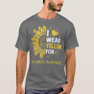 Camiseta Girassol Eu Visto Cancer Ósseo Amarelo Awarene