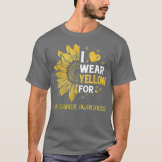 Camiseta Girassol Eu Visto Cancer Ósseo Amarelo Awarene