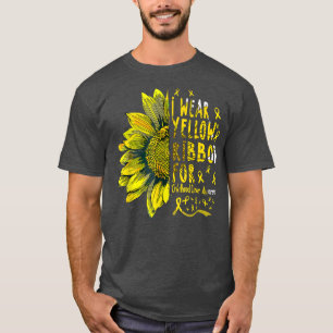 Camiseta Girassol Eu Visto Fita Amarela Cancer De Infância