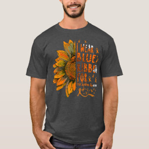 Camiseta Girassol Eu Visto Fita Laranja para Síndrome da Do