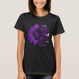 Camiseta Girassol Eu Visto Fita Roxa para Escleroderma Awa