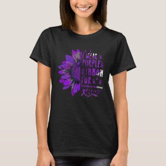 Camiseta Girassol Eu Visto Fita Roxa para Escleroderma Awa
