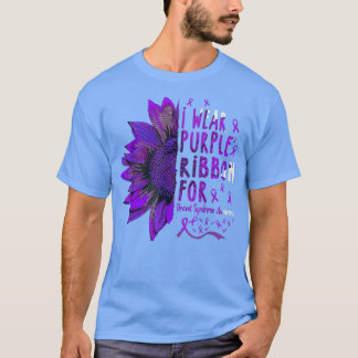 Camiseta Girassol Eu Visto Fita Roxa para Síndrome de Drave