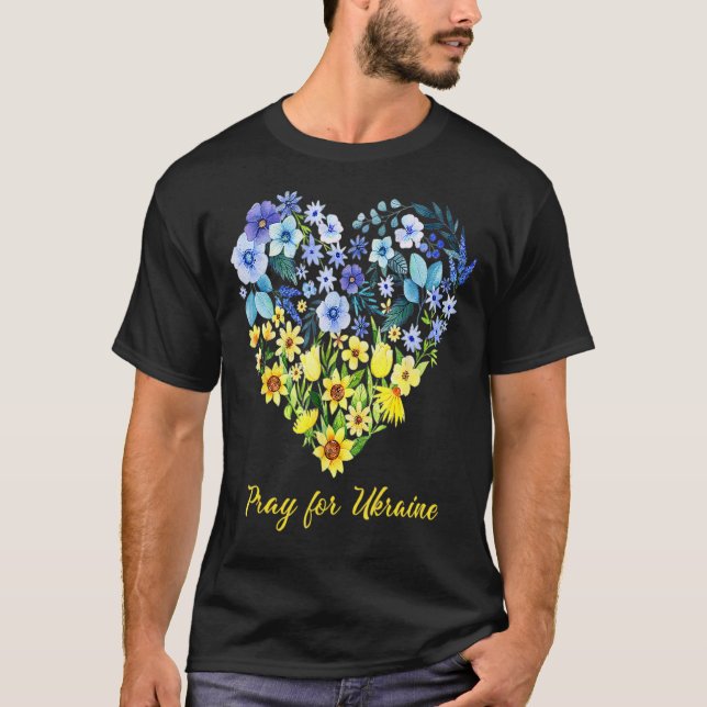 Camiseta Girassol Flor Silvestre Azul E Amarelo Floral (Frente)